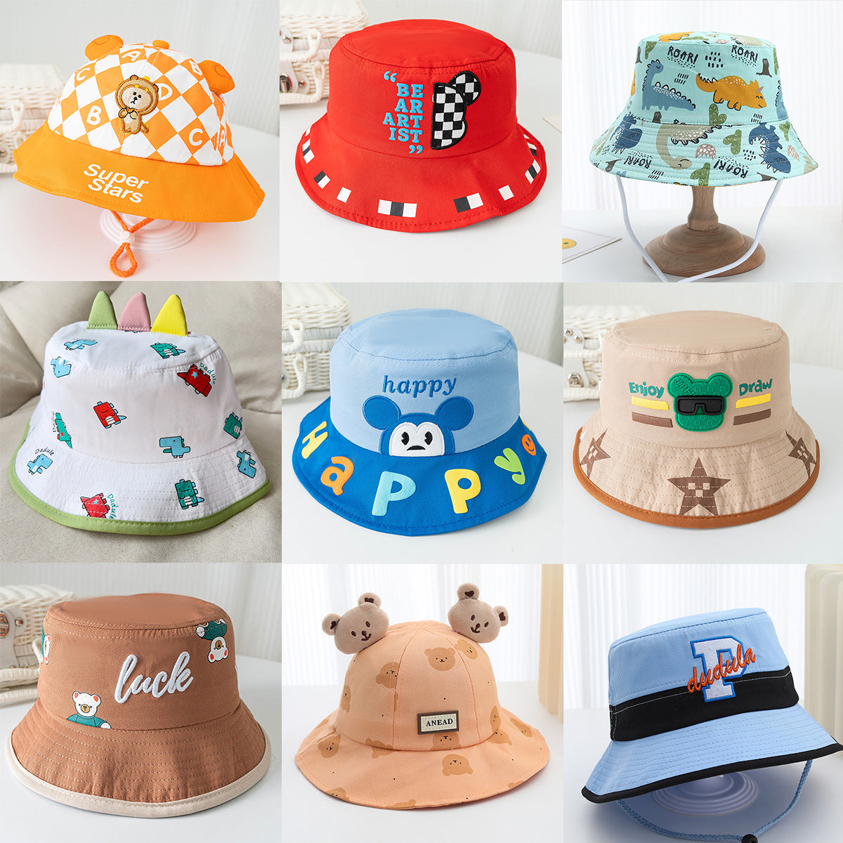 Bucket Hat for Children Thin Material worn in Spring - Summer - Fall  that's a Sun-proof Protection Hat