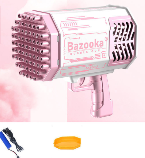 Bazooka Bubble Rocket 69 Holes Soap Bubbles Machine Automatic Blower With Light Toy For Kids