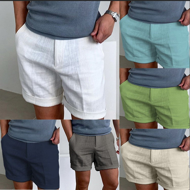 Men's Slant Pockets Pure Color Comfort Breathable Everyday Shorts