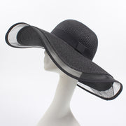 Women's Sun Straw Wide Brim Hat - Foldable Roll Up Floppy Beach Hat