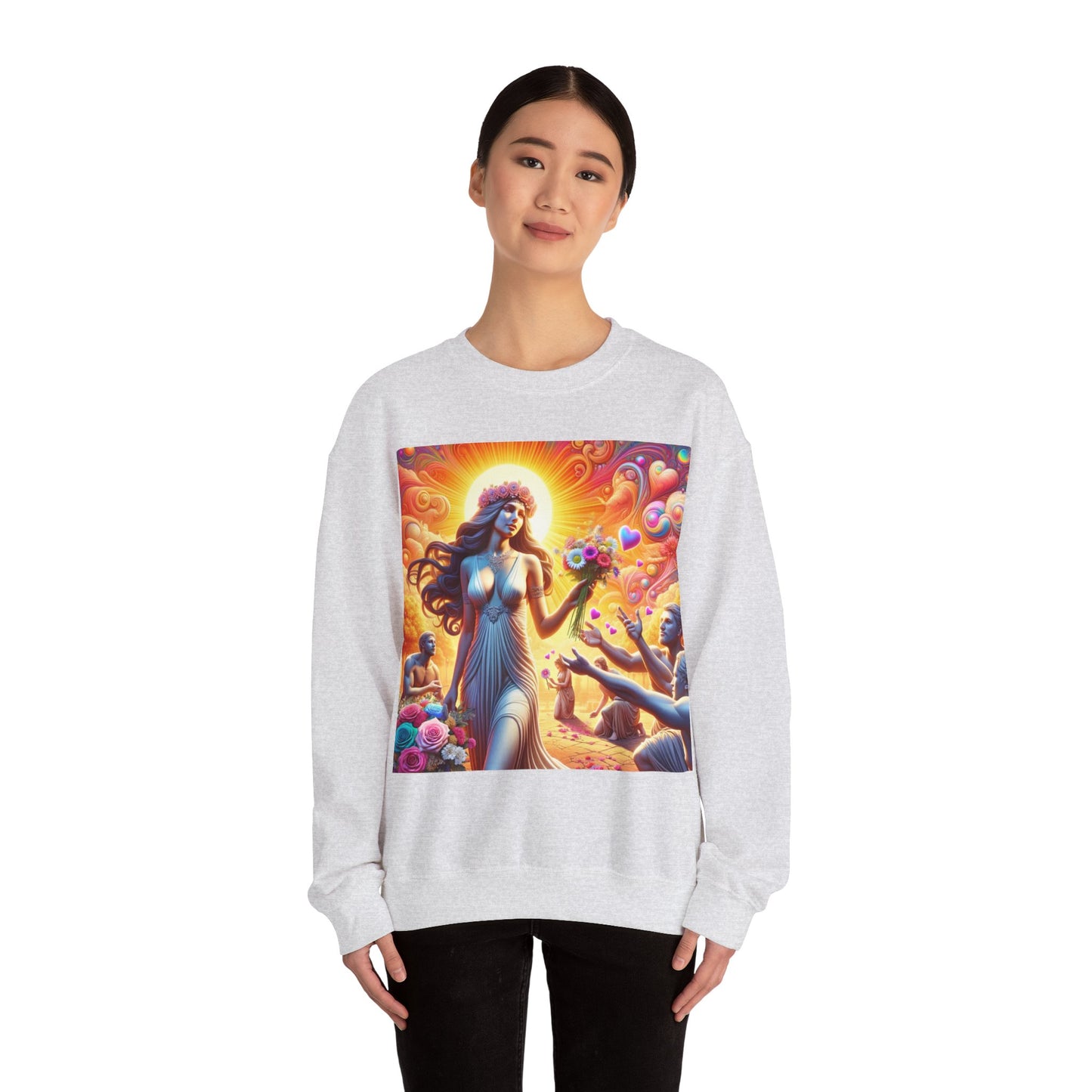 Love Goddess showered with Gifts Unisex Heavy Blend™ Crewneck Sweatshirt