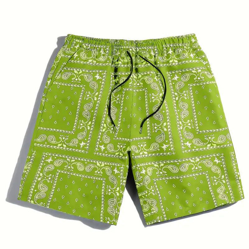 Men's Sports Fitness Shorts Loose Straight Beach Shorts