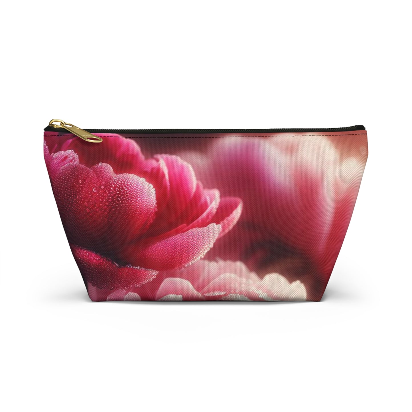 Peony Flowers Accessory T-Bottom Pouch - Travel Pouch, Makeup Bag, Accessories Pouch