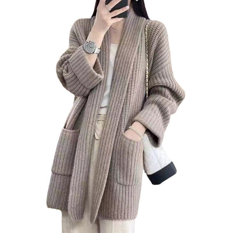 Women's Oversize Mid-length Sweater Cardigan