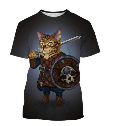 Funny Cute Cat Pattern Men's Unisex T-shirt 3D