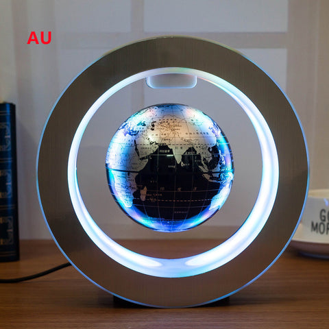 World Map Floating Globe Magnetic Levitation Light Anti Gravity Round LED