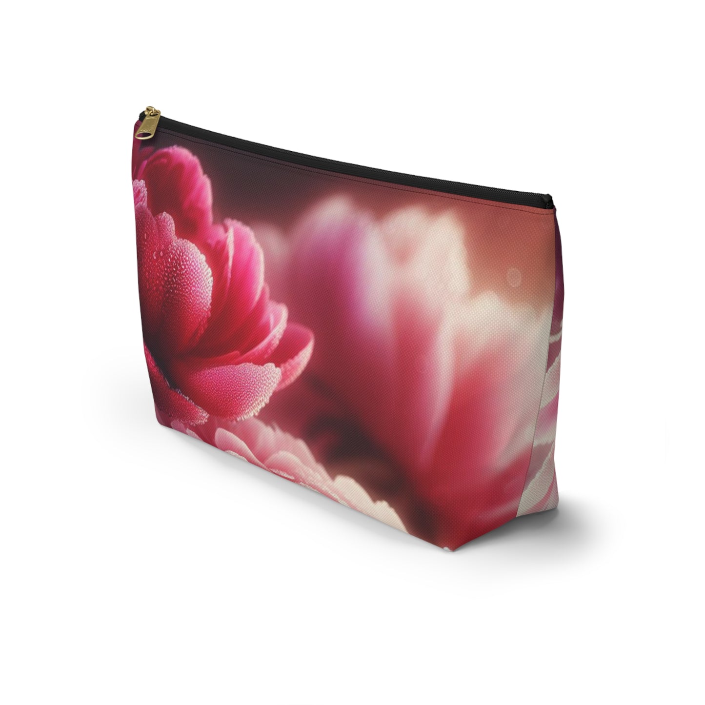 Peony Flowers Accessory T-Bottom Pouch - Travel Pouch, Makeup Bag, Accessories Pouch