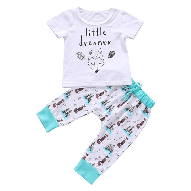 Newborn Baby Clothes Set T-shirt Tops + Pants Boys and Girls Outfits