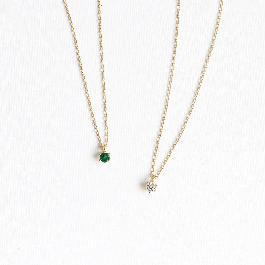 Women's Simple Mini Single Diamond Classic Dainty Necklace