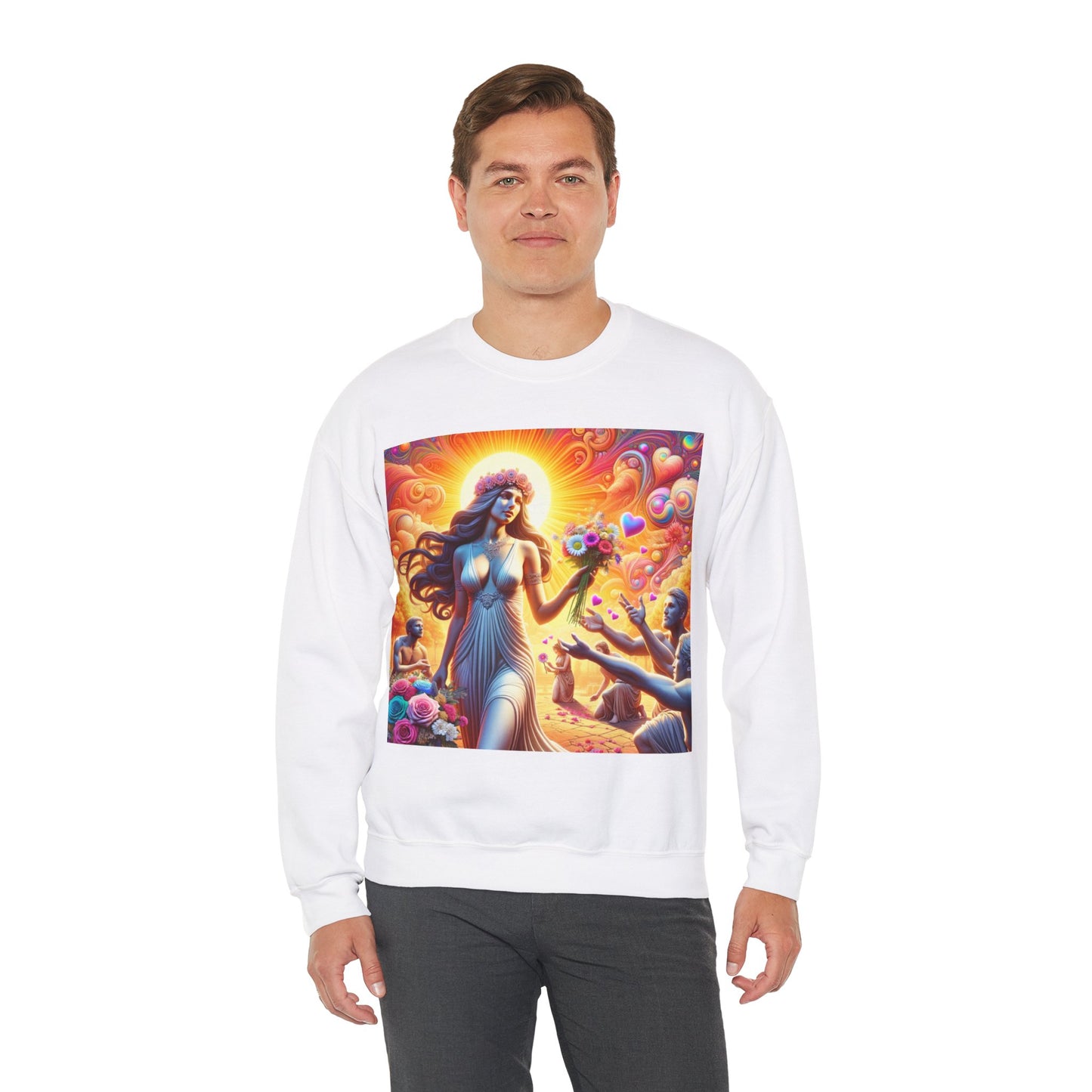 Love Goddess showered with Gifts Unisex Heavy Blend™ Crewneck Sweatshirt