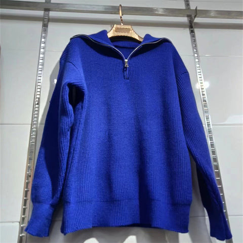 Women's Quarter Zip Collared Sweater