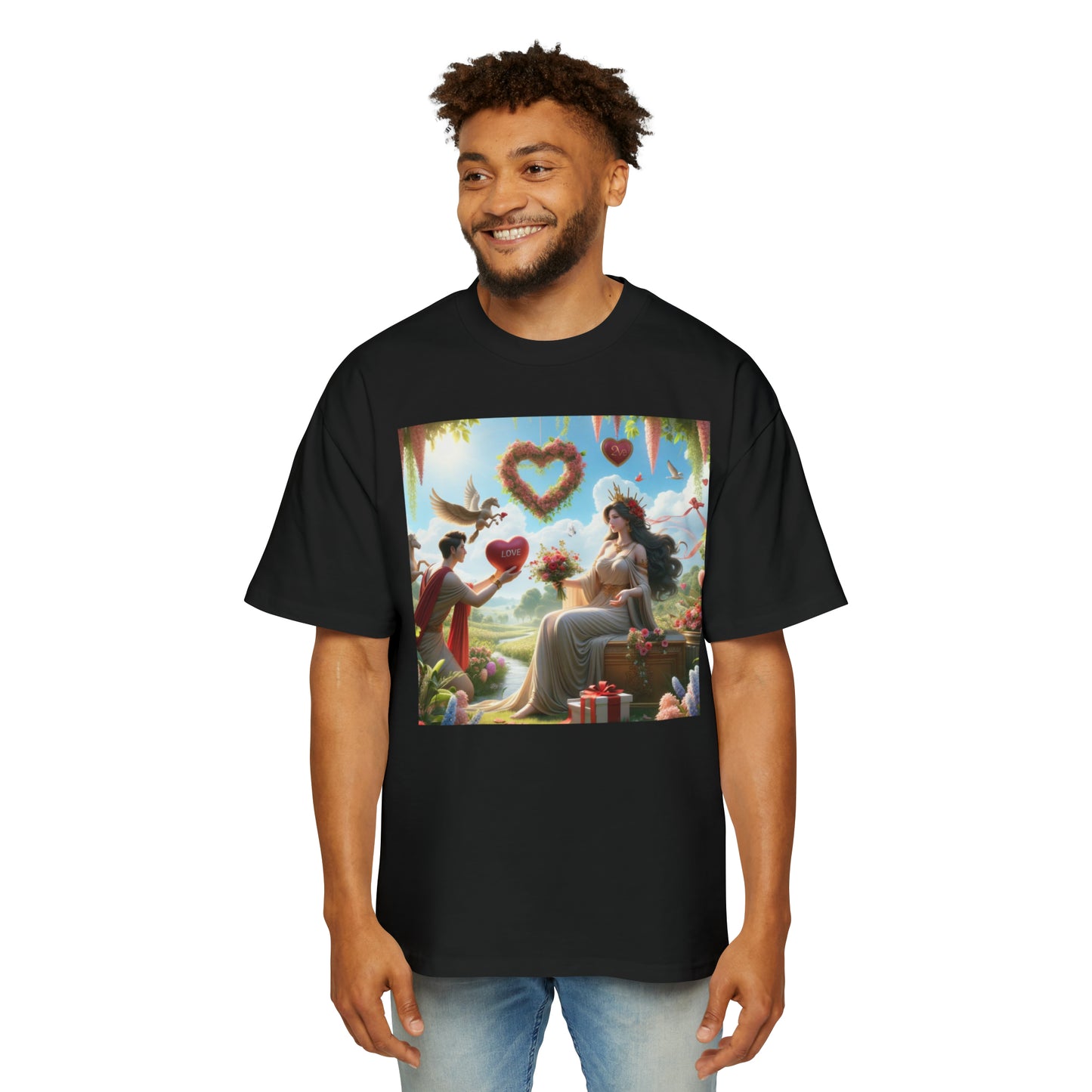 LOVE-2-LOVE-U Men's Heavy Oversized Tee