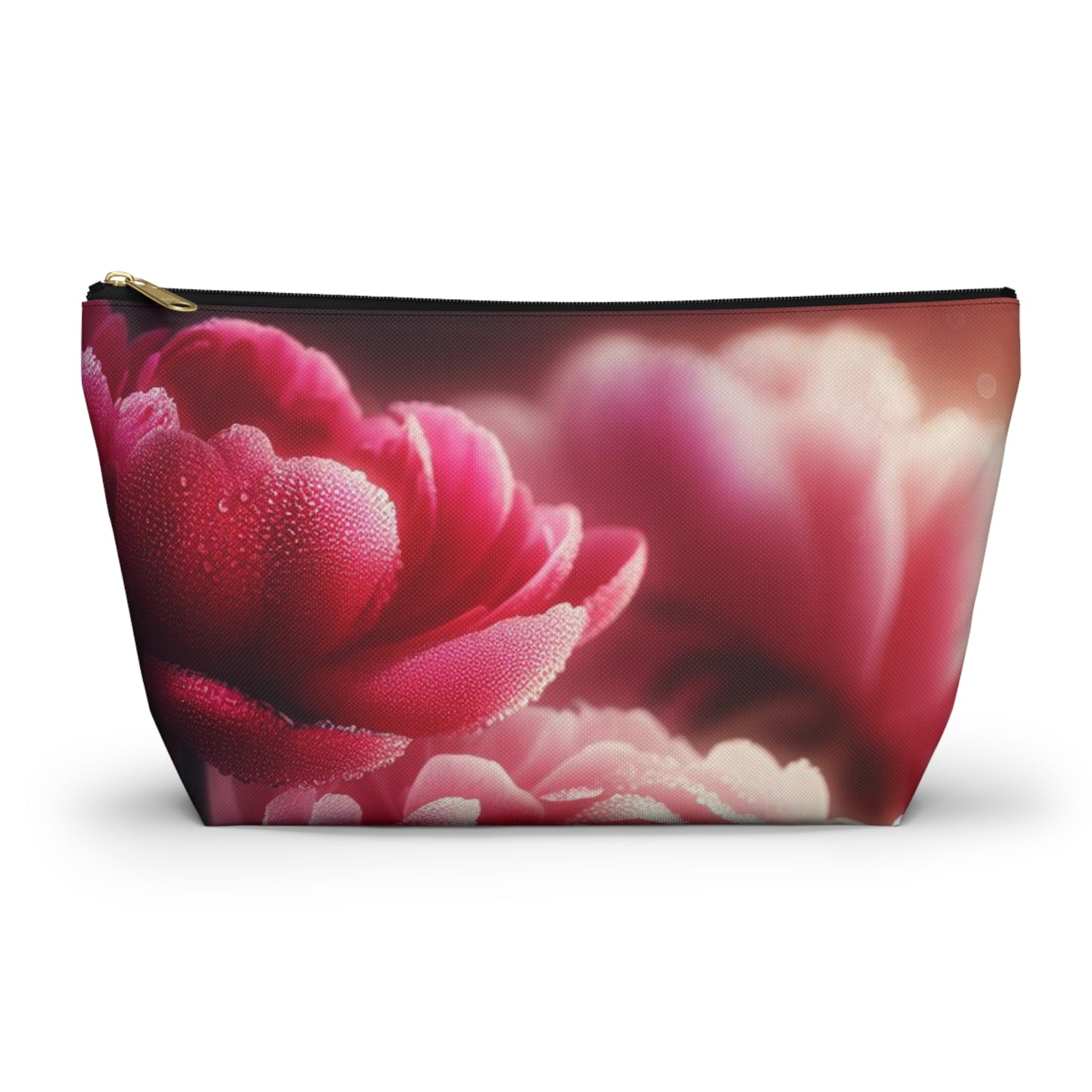 Peony Flowers Accessory T-Bottom Pouch - Travel Pouch, Makeup Bag, Accessories Pouch