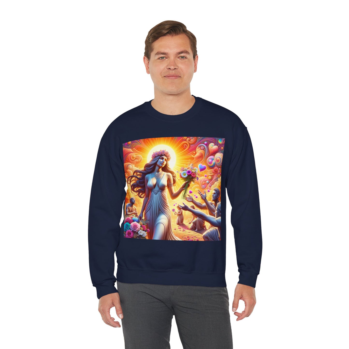 Love Goddess showered with Gifts Unisex Heavy Blend™ Crewneck Sweatshirt