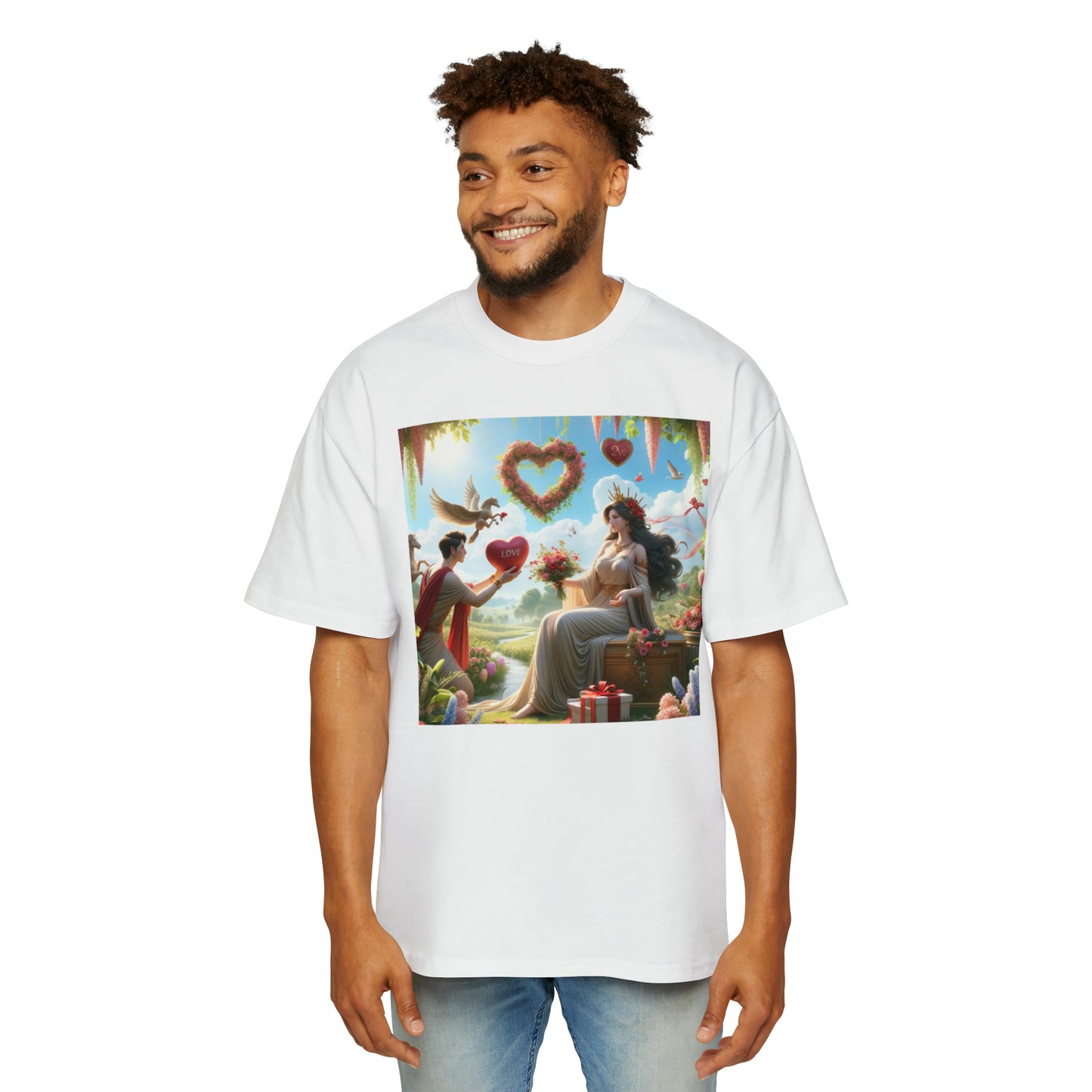 LOVE-2-LOVE-U Men's Heavy Oversized Tee