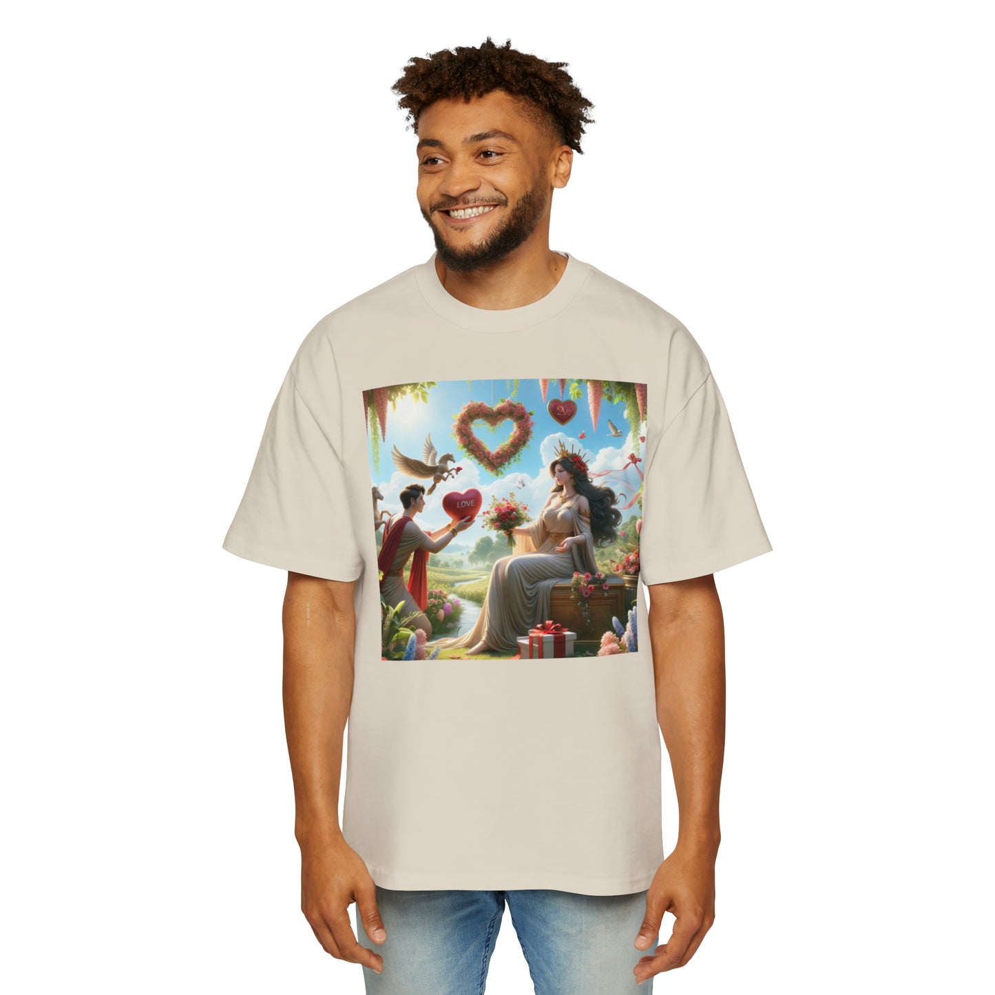 LOVE-2-LOVE-U Men's Heavy Oversized Tee