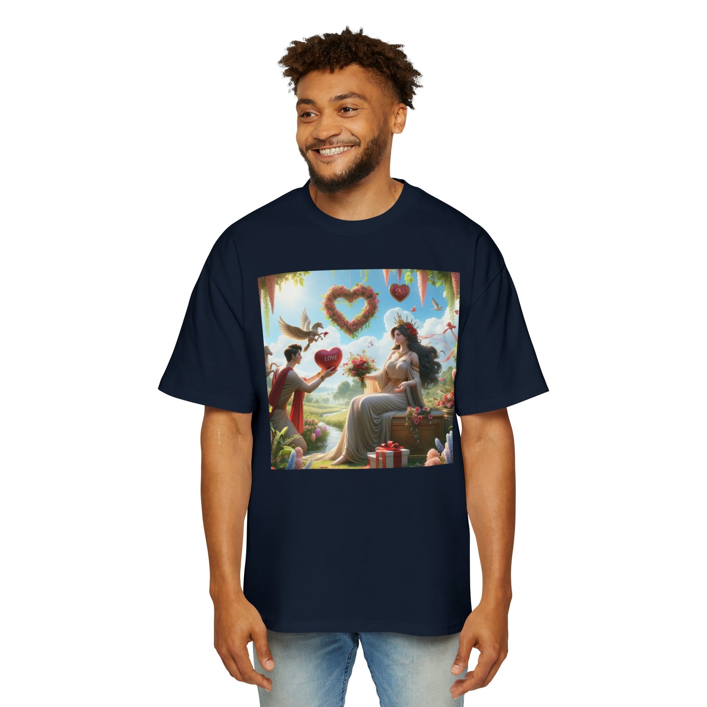 LOVE-2-LOVE-U Men's Heavy Oversized Tee