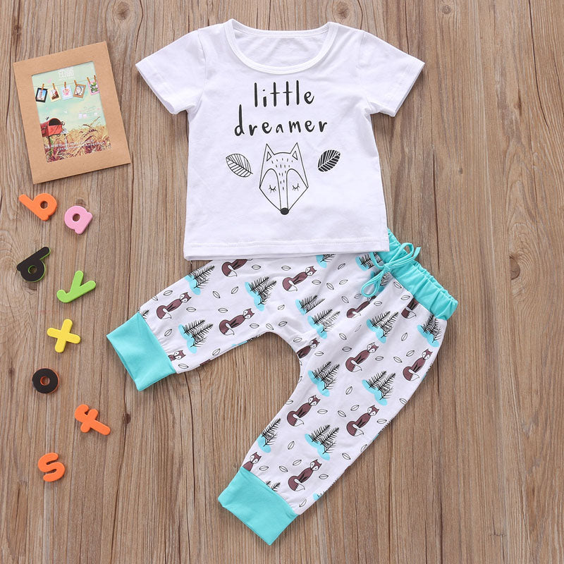 Newborn Baby Clothes Set T-shirt Tops + Pants Boys and Girls Outfits