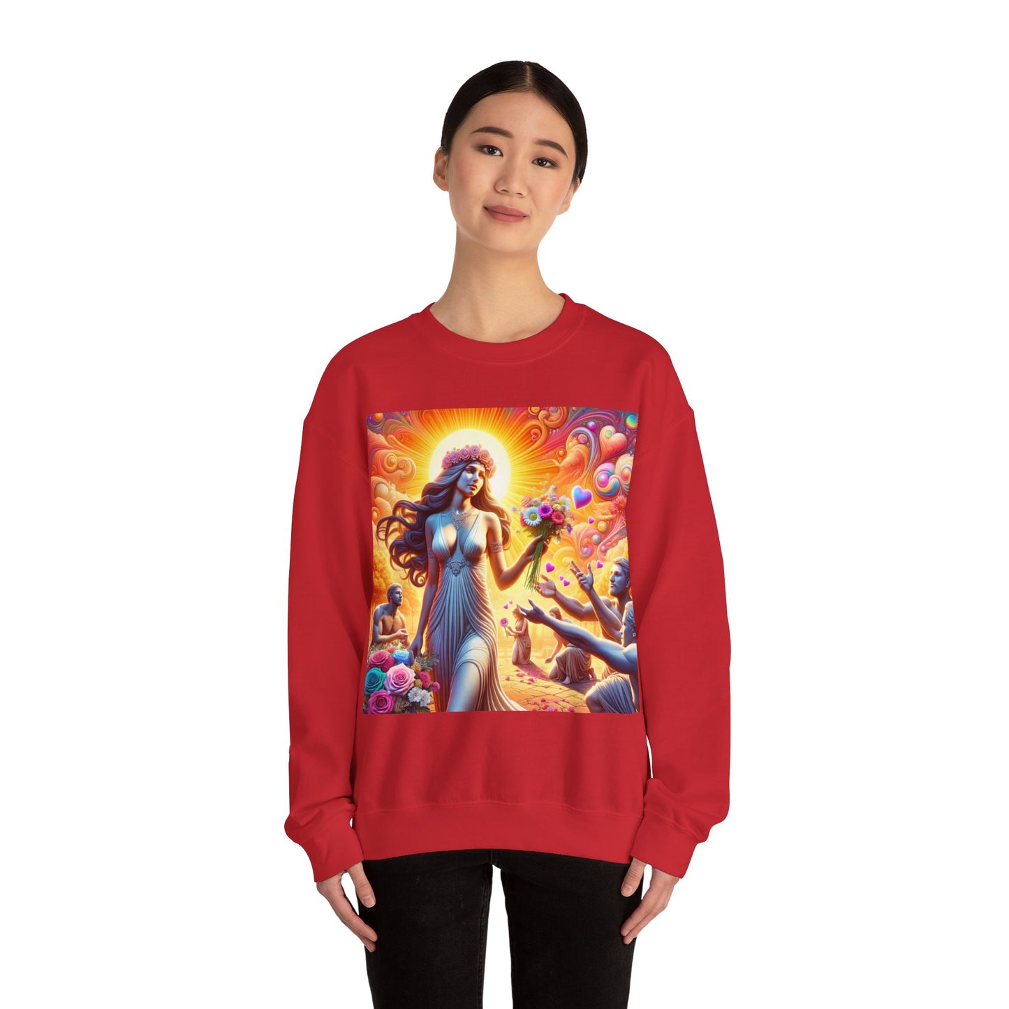 Love Goddess showered with Gifts Unisex Heavy Blend™ Crewneck Sweatshirt