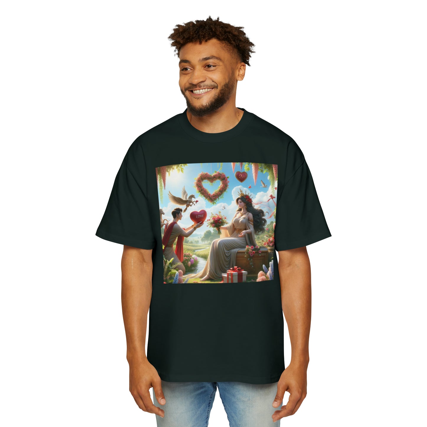 LOVE-2-LOVE-U Men's Heavy Oversized Tee