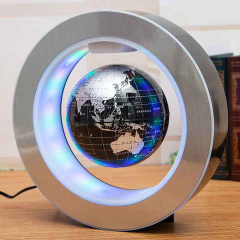 World Map Floating Globe Magnetic Levitation Light Anti Gravity Round LED