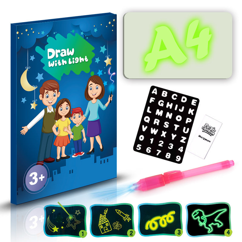 Educational Drawing Pad 3D Magic 8 Light Effects Puzzle Board Sketchpad