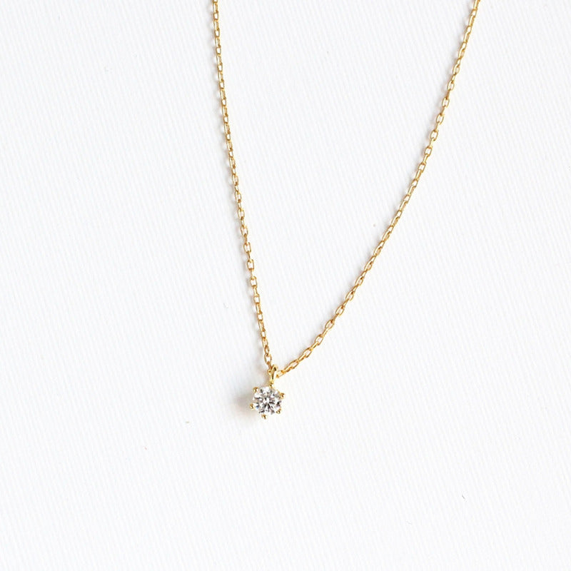 Women's Simple Mini Single Diamond Classic Dainty Necklace