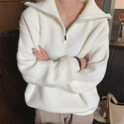 Women's Quarter Zip Collared Sweater