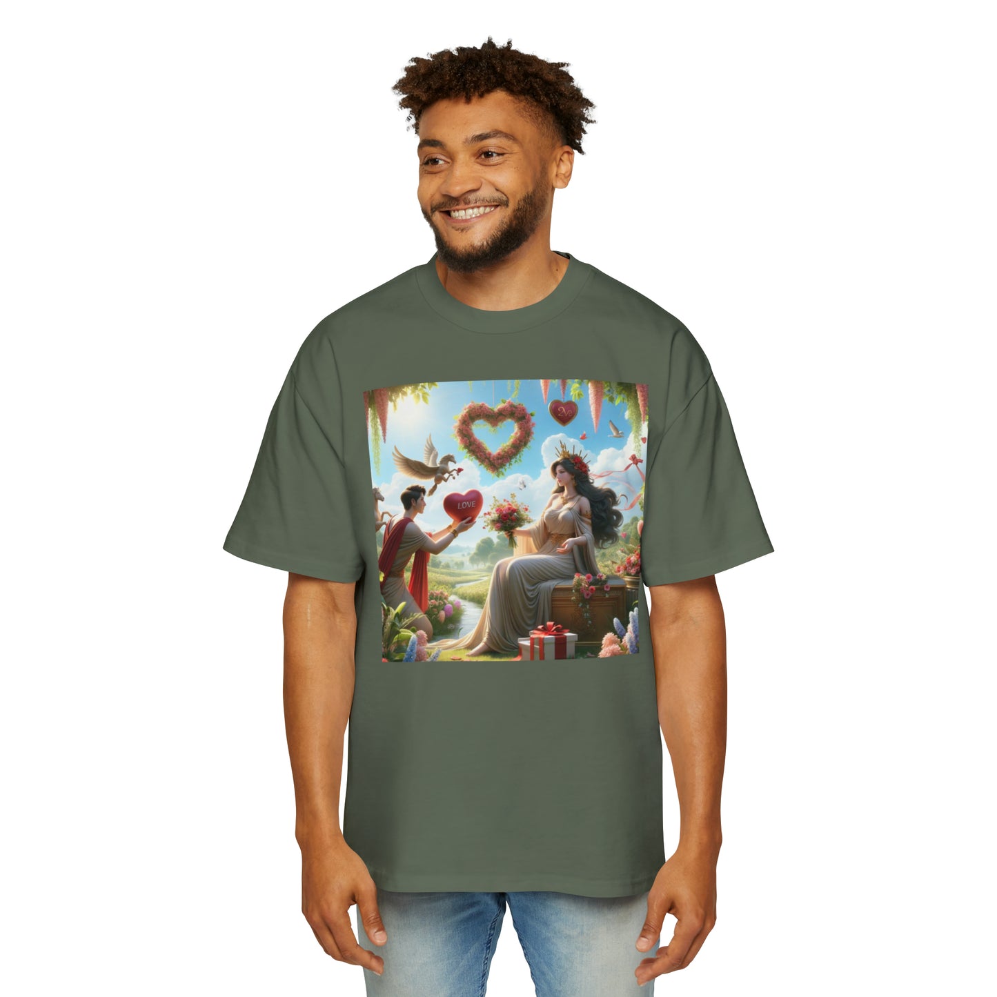 LOVE-2-LOVE-U Men's Heavy Oversized Tee