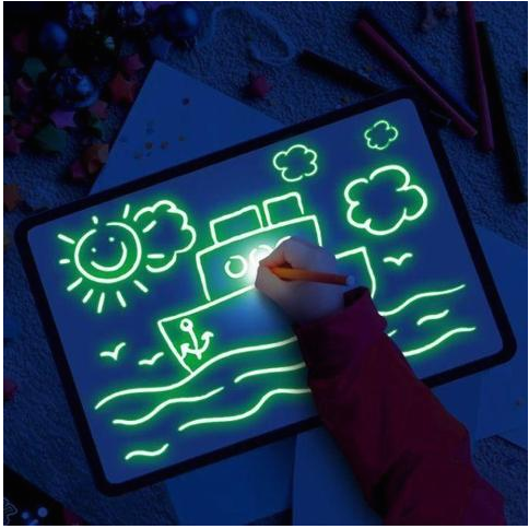 Educational Drawing Pad 3D Magic 8 Light Effects Puzzle Board Sketchpad