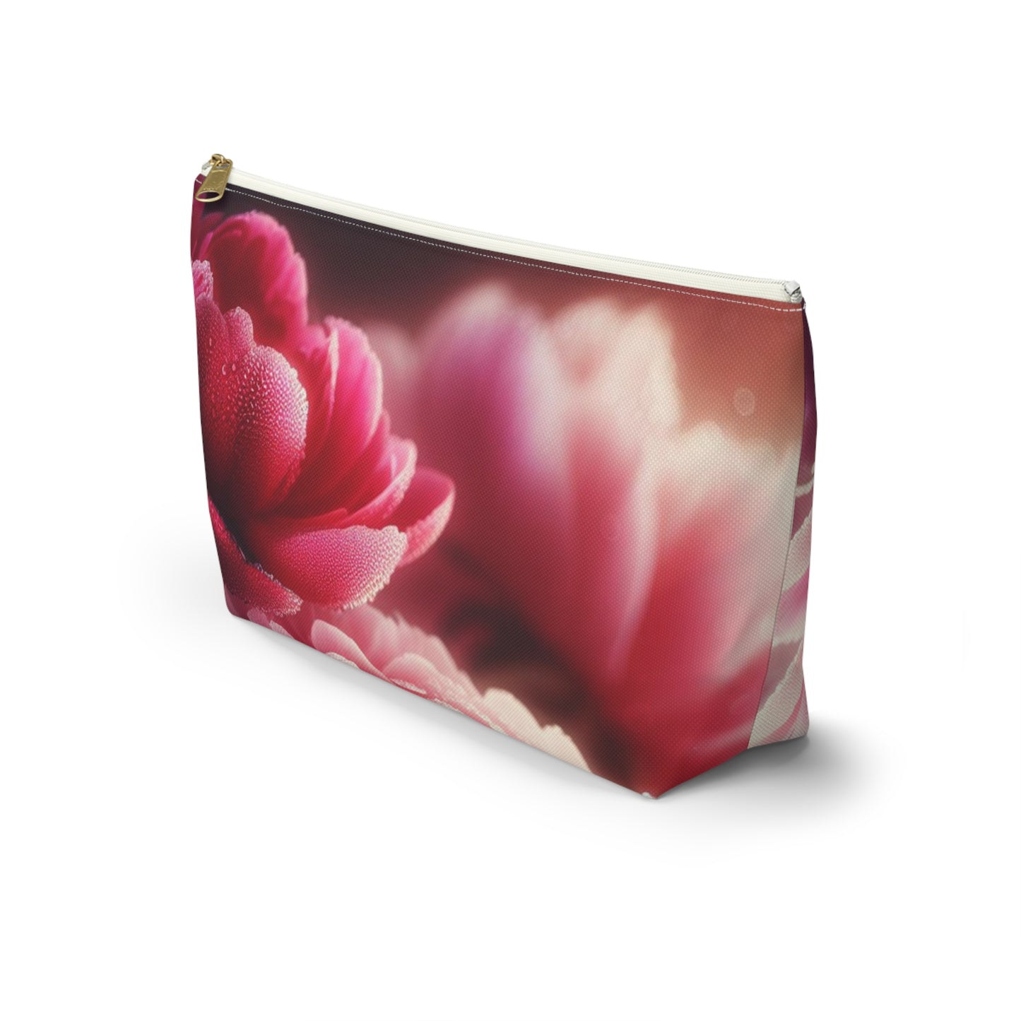 Peony Flowers Accessory T-Bottom Pouch - Travel Pouch, Makeup Bag, Accessories Pouch