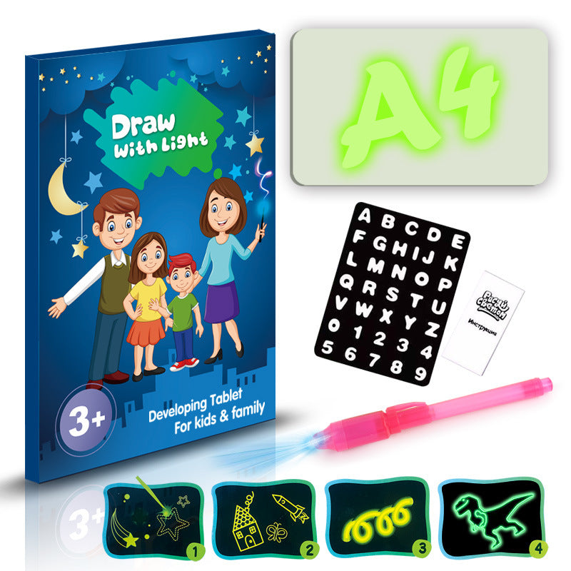 Educational Drawing Pad 3D Magic 8 Light Effects Puzzle Board Sketchpad