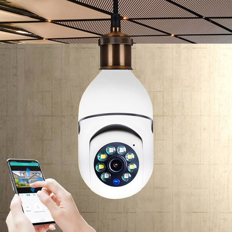 Wi-Fi CAMERA 1080P Bulb 4X Zoom - Home 5G Video Alarm Monitor