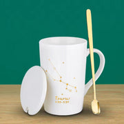 Ceramic Coffee & Tea Cup With Lid Astrology Gift