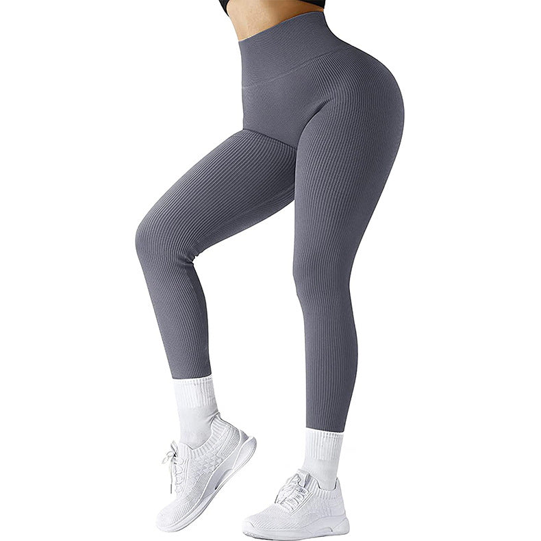 High Waist Seamless Leggings - Threaded Knitted Fitness Pants - Solid Women's Slimming Sports - Yoga Pants Elastic Running Sport Leggings No See Through Safe