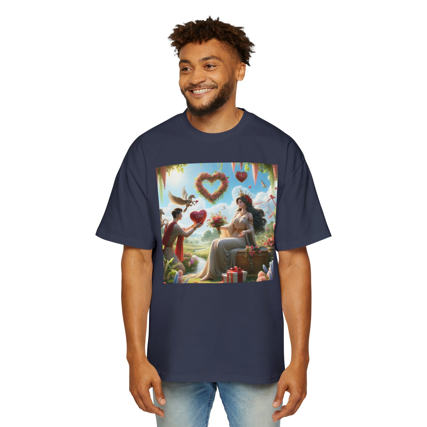 LOVE-2-LOVE-U Men's Heavy Oversized Tee