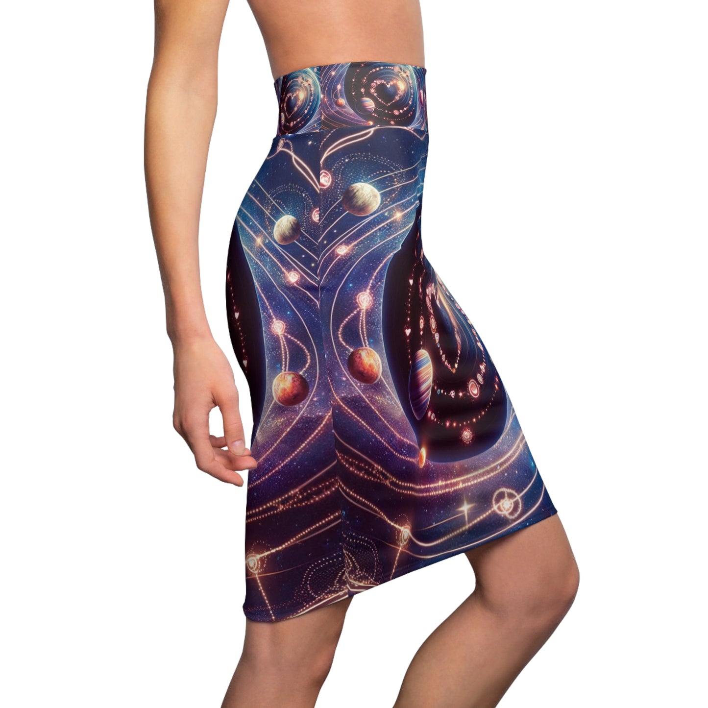 Cosmic Planet Love the Galaxy Love Collection Women's Pencil Skirt