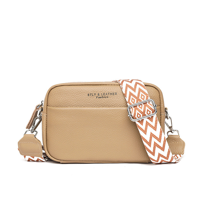 Shoulder Crossbody Square Bag Wide Shoulder Strap