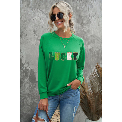 St. Patrick's Day Fashion Lucky Pullover Sweater Women's