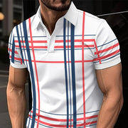 Lapel Button Sport Short Sleeved Shirt Men;s