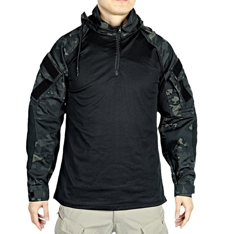 Spring - Summer -Fall - Winter All Year Long-sleeved Detachable Hood Shirt Comfortable Militant Outdoors Style Men's Clothing