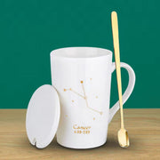 Ceramic Coffee & Tea Cup With Lid Astrology Gift