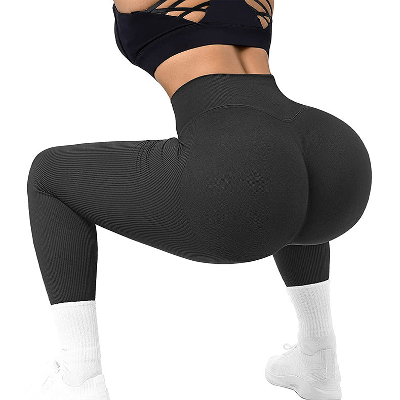 High Waist Seamless Leggings - Threaded Knitted Fitness Pants - Solid Women's Slimming Sports - Yoga Pants Elastic Running Sport Leggings No See Through Safe