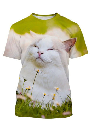 Funny Cute Cat Pattern Men's Unisex T-shirt 3D