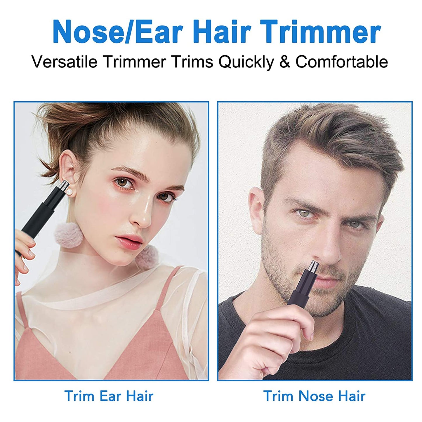 Ear And Nose Hair Trmmer For Men And Women-2020, Professional & Painless Nose Hair Clipper Remover With Stainless Steel Blade & IPX7 Waterproof System