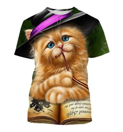 Funny Cute Cat Pattern Men's Unisex T-shirt 3D