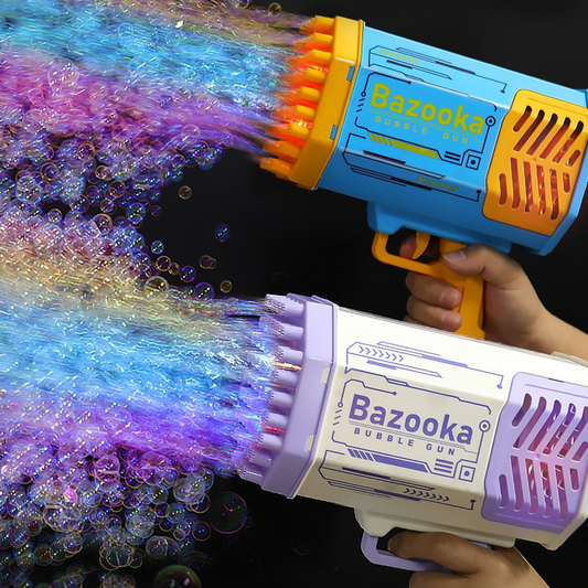 Bazooka Bubble Rocket 69 Holes Soap Bubbles Machine Automatic Blower With Light Toy For Kids