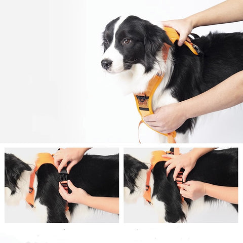 Dog Collar Harness Explosion-proof Punch Breathable Adjustable Pets Harness Vest Outdoor Training