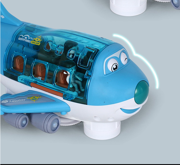 360 Rotating Electric Plane Airplane Toys For Kids Bump And Go Action Toddler Toy Plane With LED Flashing Light Sound