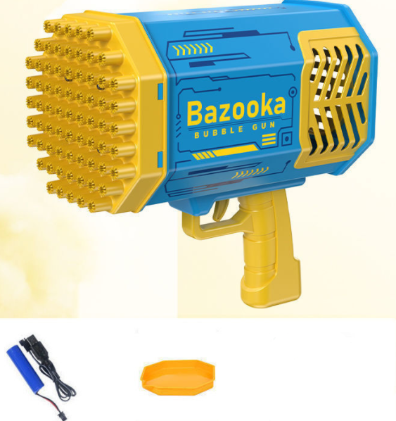 Bazooka Bubble Rocket 69 Holes Soap Bubbles Machine Automatic Blower With Light Toy For Kids